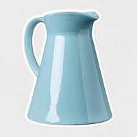 Blue ceramic pitcher sticker mockup
