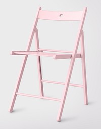 Modern pink chair on off white background