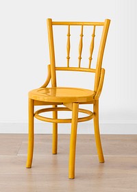 Vintage yellow wooden chair 
