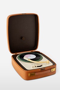 Brown retro vinyl record player design element