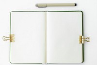 Blank plain white notebook page