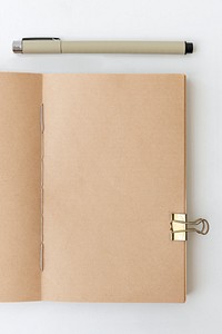 Blank plain brown paper notebook page