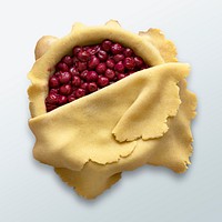 Psd pre-baked cherry pie dessert mockup