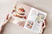 Cookbook mockup psd dessert recipes handbook