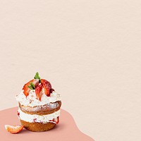 Mini strawberry shortcake mockups psd homemade pastry