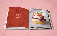 Cookbook mockup psd dessert recipes handbook