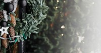 Christmas wreath outdoors with design space