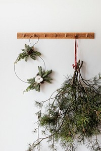 Christmas wreath decoration on a wall