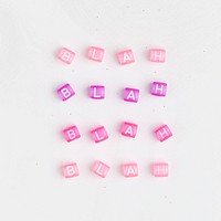 Pink CHILL OUT beads word typography