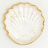 Glitter white shell minimal background