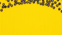 Black letter beads border on yellow banner