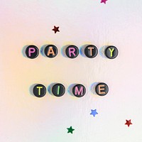 PARTY TIME word alphabet letter beads