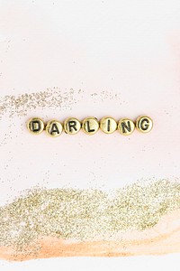 Darling word typography alphabet beads