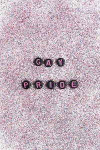 Gay pride beads text lettering typography 