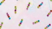 TGIF text letter beads watercolor banner