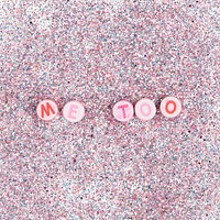 Round ME TOO beads word typography on glitter pastel