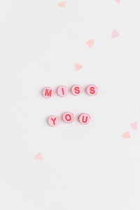 MISS YOU beads word typography