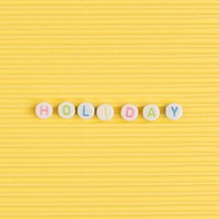 Holiday word typography alphabet beads