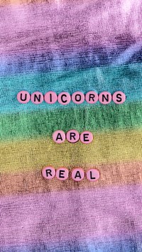 UNICORNS ARE REAL beads text typography