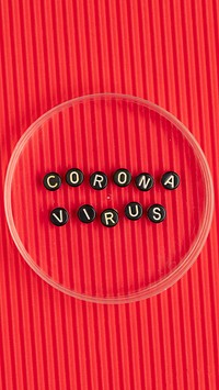 Coronavirus word beads lettering 