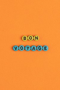 Colorful BON VOYAGE beads text typography