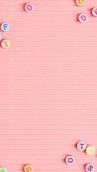 Alphabet beads border pink phone wallpaper