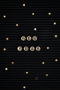 NEW YEAR beads lettering word typography