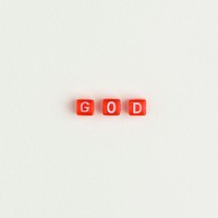 GOD beads text typography on white