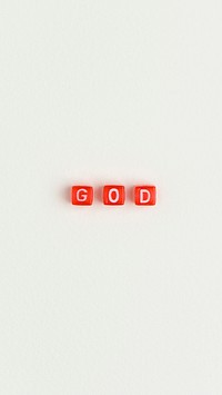 GOD alphabet letter beads typography
