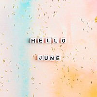 HELLO JUNE beads message typography on pastel