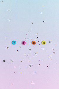 Yeah word beads typography lettering 