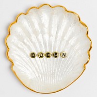 Queen word beads alphabet in a pearl shell 