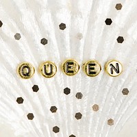 Gold queen alphabet letter beads