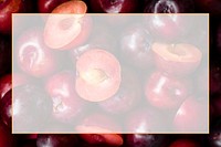 Psd fresh ripe red plum frame