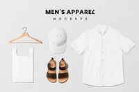Simple men&rsquo;s apparel mockup psd set