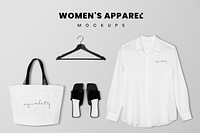 Women's apparel mockup psd casual white set