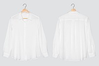 White blouse mockup psd women’s casual apparel