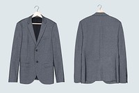 Gray blazer mockup psd casual men’s wear