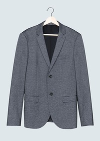 Gray blazer mockup psd front view casual men&rsquo;s wear
