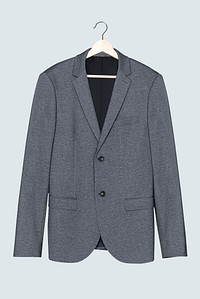 Gray blazer on hanger casual men&rsquo;s fashion wear