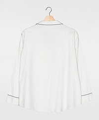 White pajama shirt mockup psd rear view simple nightwear apparel