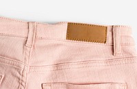 Jeans leather label mockup psd streetwear fashion