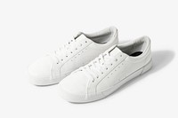 White canvas sneakers mockup psd unisex footwear fashion