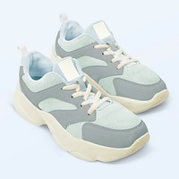 Blue trainer sneakers mockup psd unisex footwear fashion