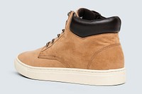 Brown desert boots mockup psd unisex footwear fashion