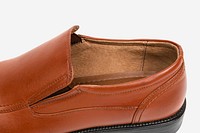 Brown leather slip-on mockup psd men’s shoes fashion