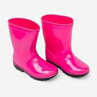 Pink rain boots psd mockup footwear fashion