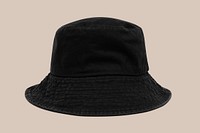 Black bucket hat mockup psd unisex accessory