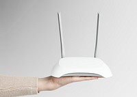 White wireless router mockup psd 5G network device