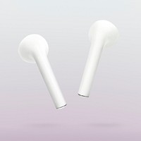 White wireless earbuds psd digital earphones